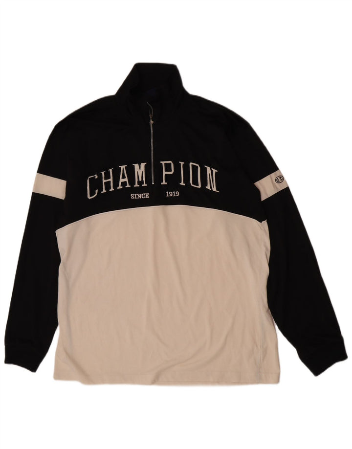 Champion Haut de Survêtement Graphique à Col Zippé pour Homme XL Noir Colorblock