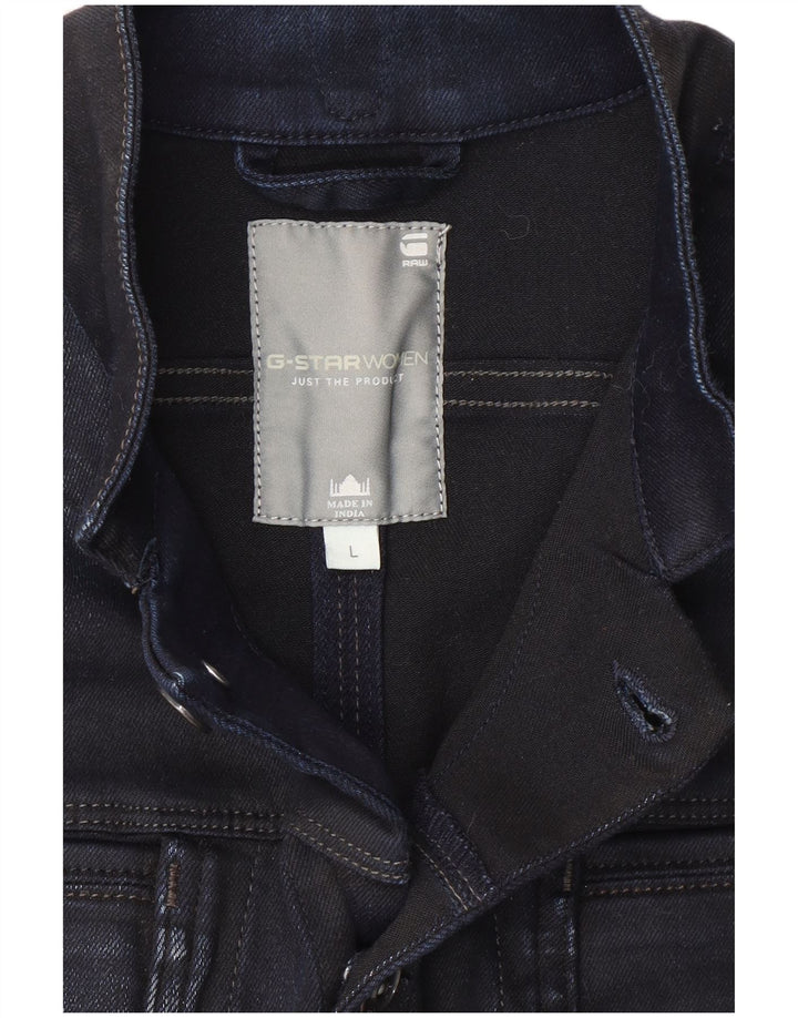 G-Star Veste en jean pour femme UK 14 Large Bleu marine