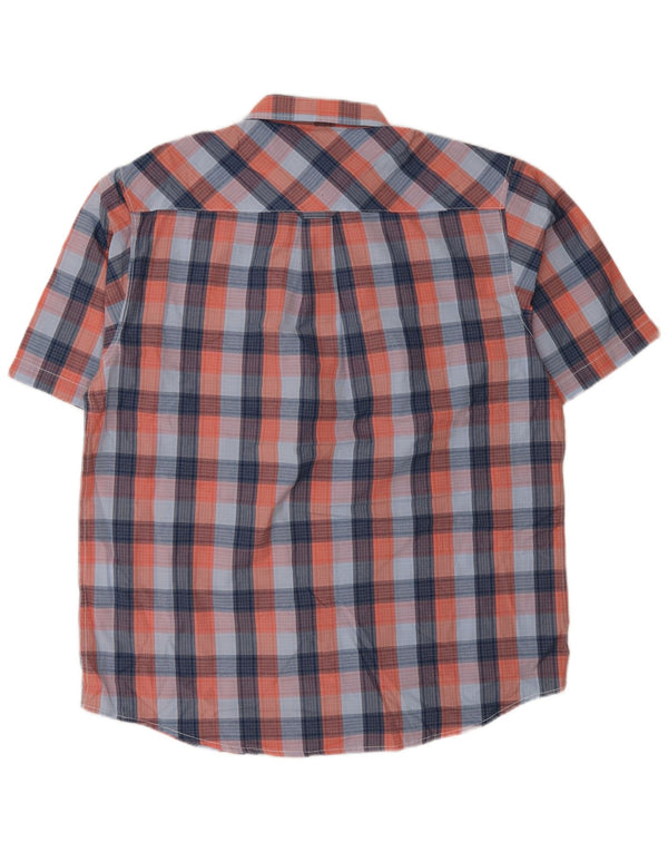 James Pringle Chemise à manches courtes pour homme en polyester à grands carreaux bleus