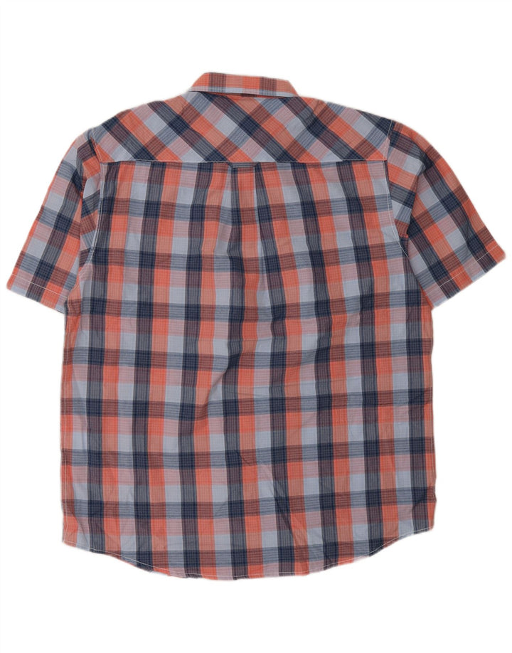 James Pringle Chemise à manches courtes pour homme en polyester à grands carreaux bleus
