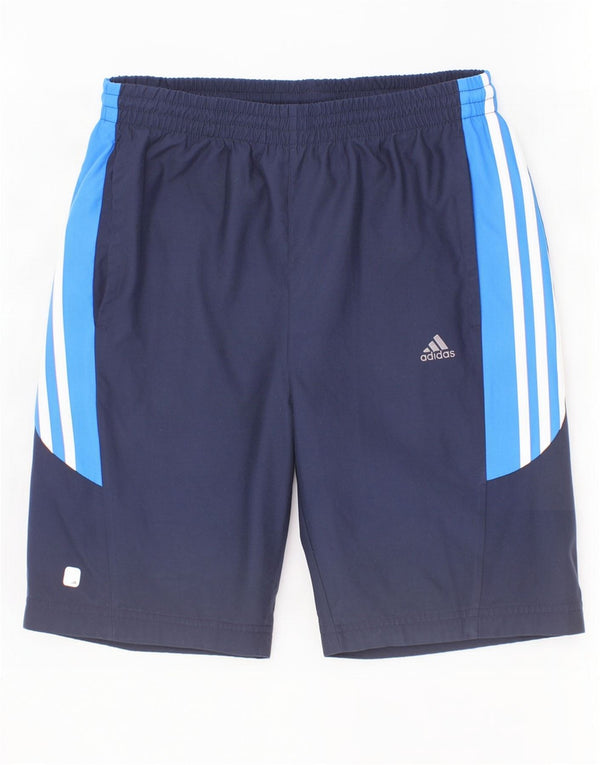 Adidas Short de Sport Climalite Garçon 15-16 Ans Bleu Marine Colorblock
