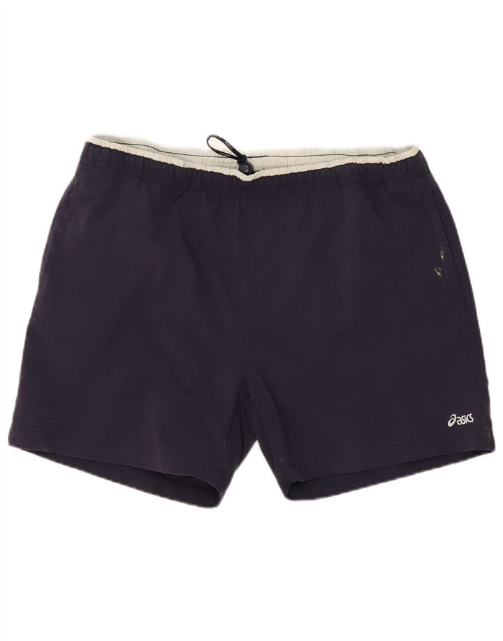 Asics Short de sport graphique pour homme 2XL Bleu marine
