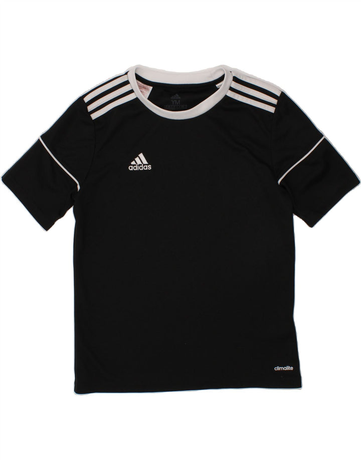 ADIDAS Boys Climalite T-Shirt Top 11-12 Years Medium Black Polyester Vintage Adidas and Second-Hand Adidas from Messina Hembry 