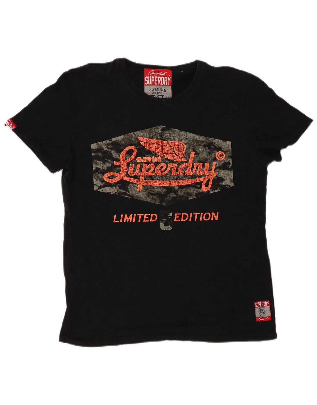 Superdry T-Shirt Graphique Homme Grand Noir Coton