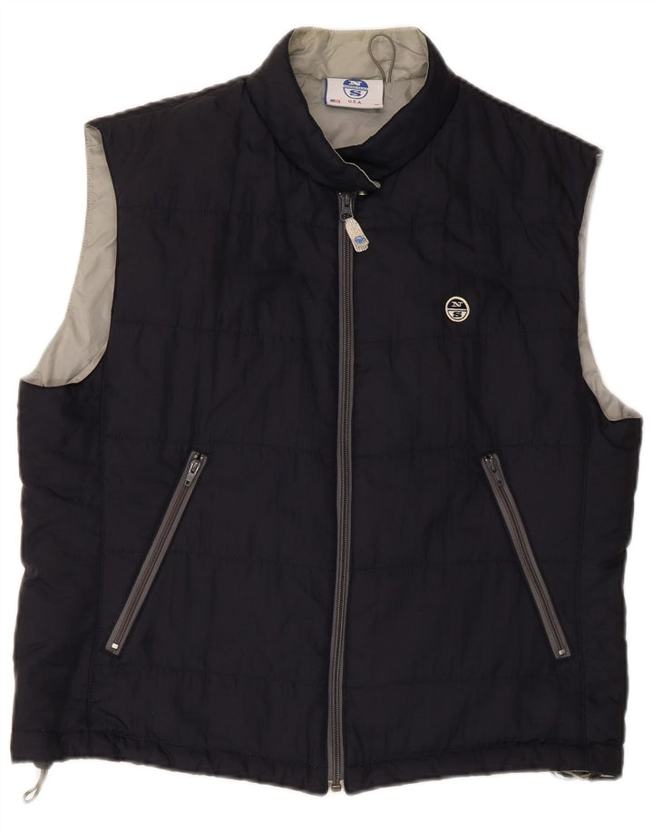 North Sails Gilet rembourré pour homme UK 38 Medium Bleu Marine Polyamide