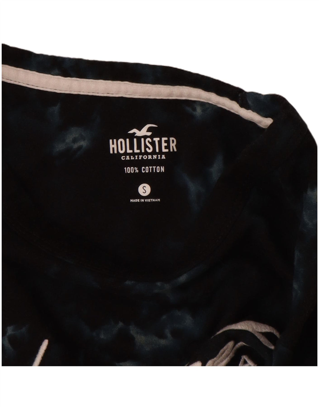 HOLLISTER T-shirt graphique pour hommes, petit haut en coton Tie Dye bleu marine
