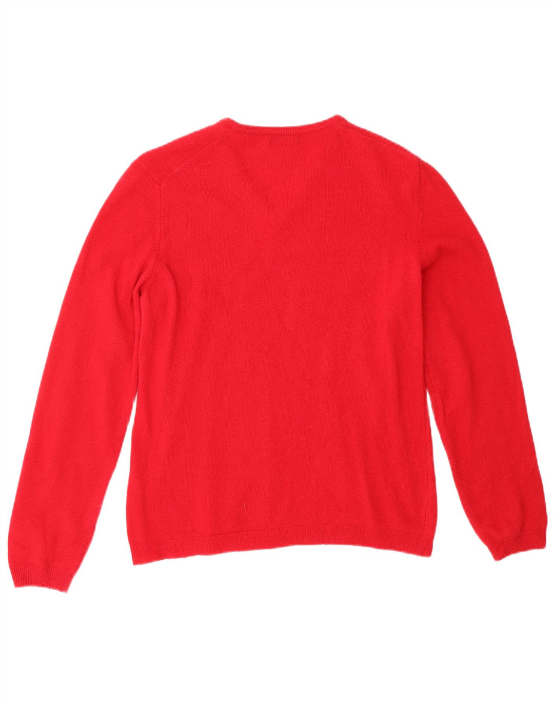 BENETTON Pull col V pour femme UK 10 Petit Rouge