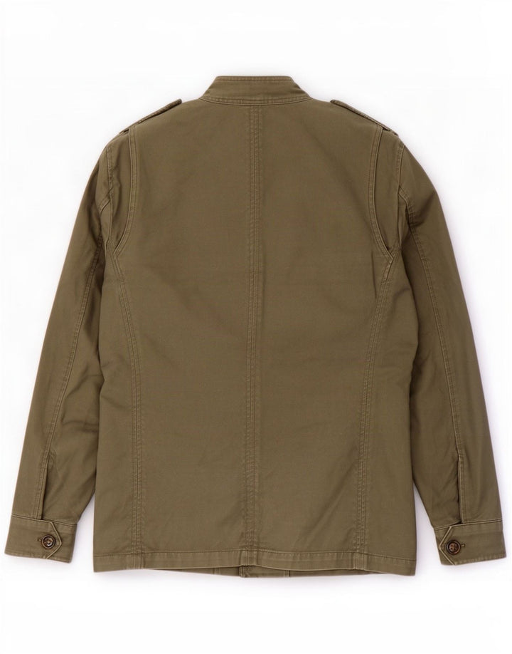 Zara Veste Militaire Homme UK 38 Coton Kaki Moyen