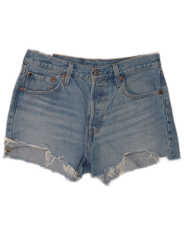 Levi's Short 501 Distressed Denim W28 Femme Bleu Moyen Coton