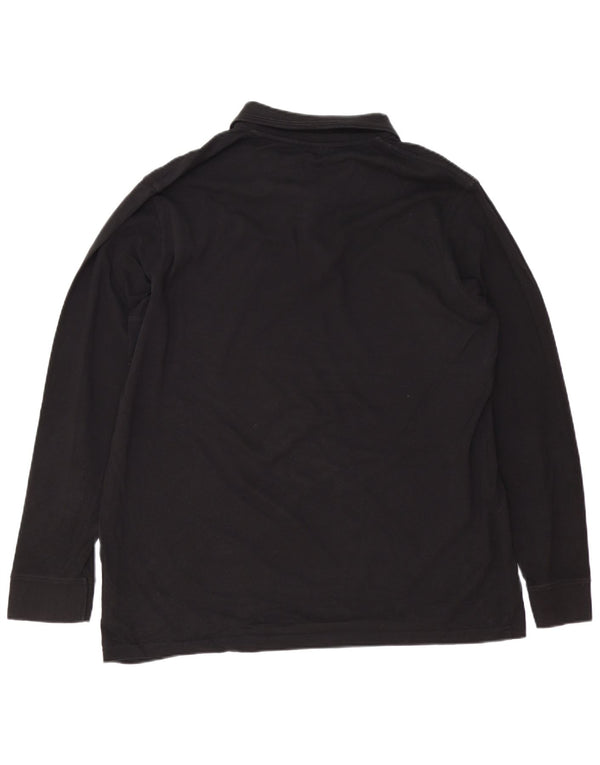 PIERRE CARDIN Polo à manches longues coupe régulière pour homme 2XL en coton noir
