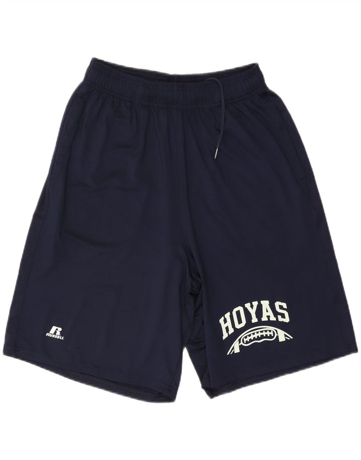 RUSSELL ATHLETIC Mens Sport Shorts Large  Navy Blue Polyester