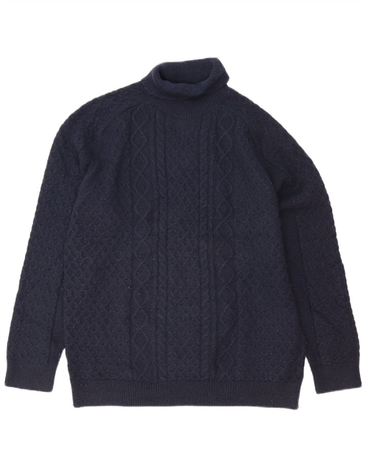 Marks & Spencer Pull col roulé pour homme en polyester bleu marine Taille L