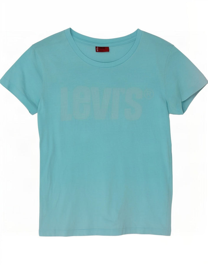 Levi's T-Shirt Graphique Femme UK 12 Bleu Moyen