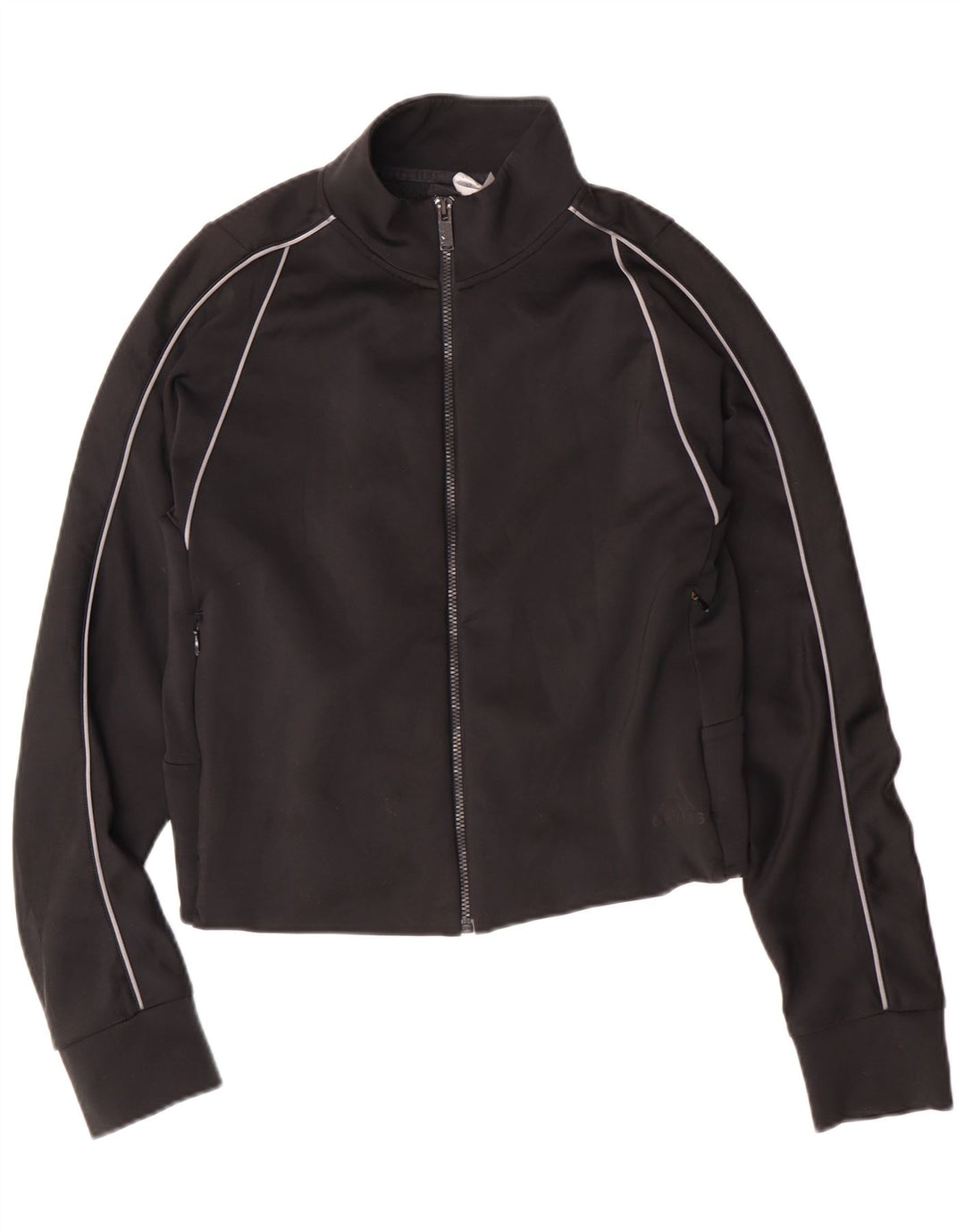 Adidas Veste de survêtement courte pour femme UK 12/14 Polyester noir moyen