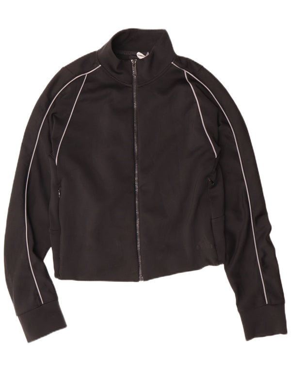 Adidas Veste de survêtement courte pour femme UK 12/14 Polyester noir moyen
