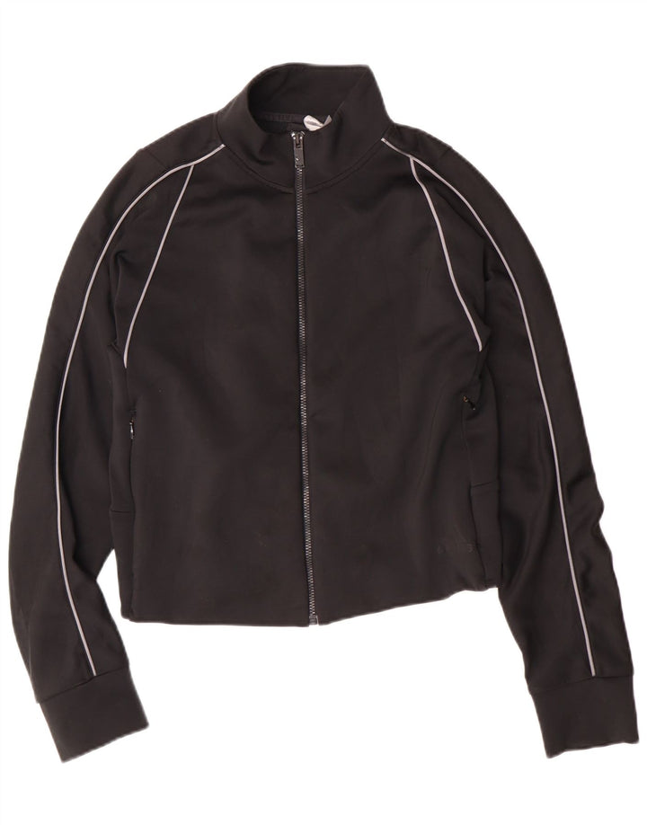 Adidas Veste de survêtement courte pour femme UK 12/14 Polyester noir moyen