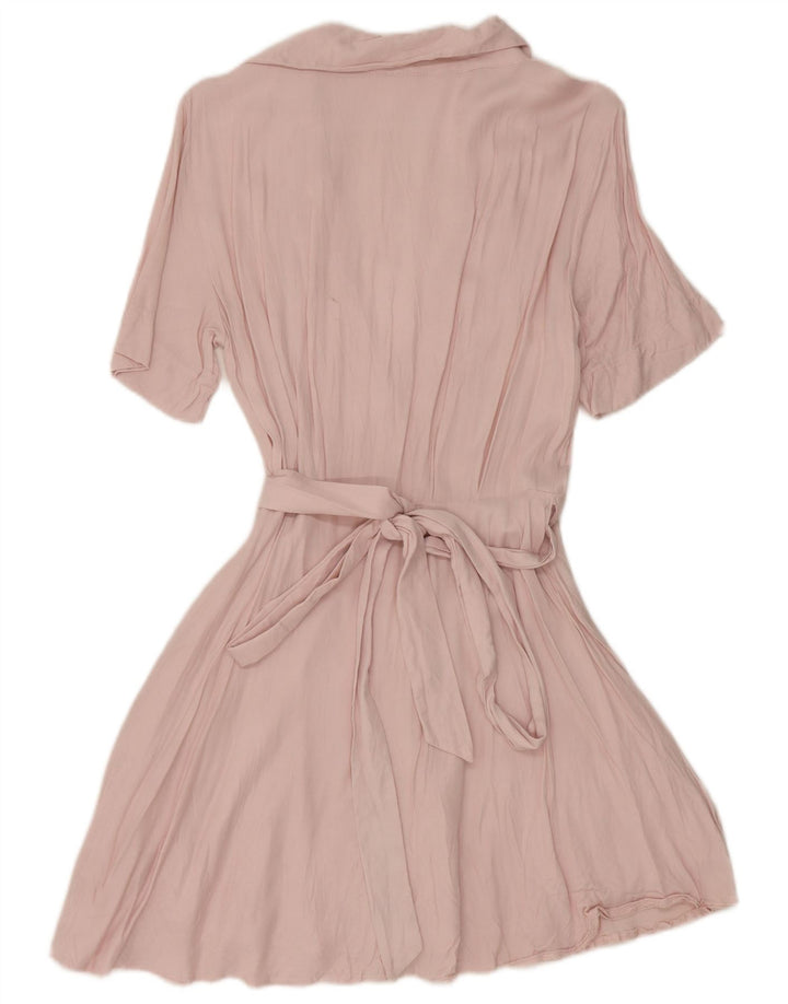 Robe portefeuille Zara Femme UK 10 Petite Viscose Rose