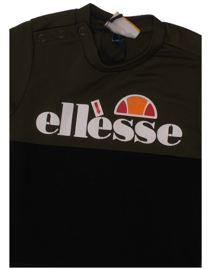 ELLESSE T-shirt graphique bébé garçon 6-9 mois Kaki Colourblock