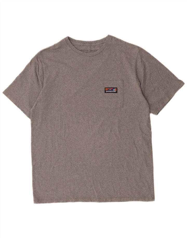 Patagonia T-Shirt Regular Fit Homme Gris Moyen Coton