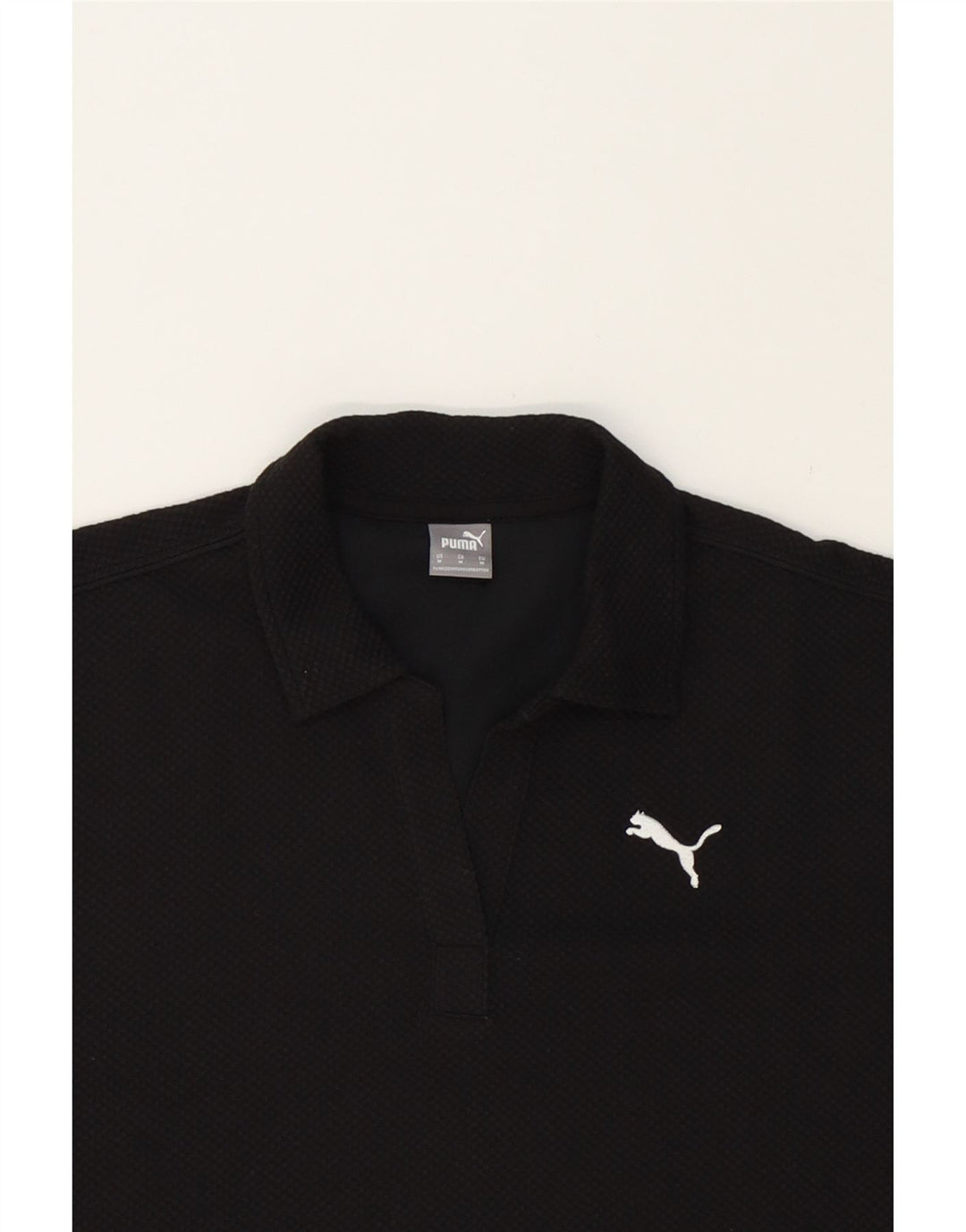 PUMA Womens Polo Shirt UK 14 Medium Black Vintage Puma and Second-Hand Puma from Messina Hembry 