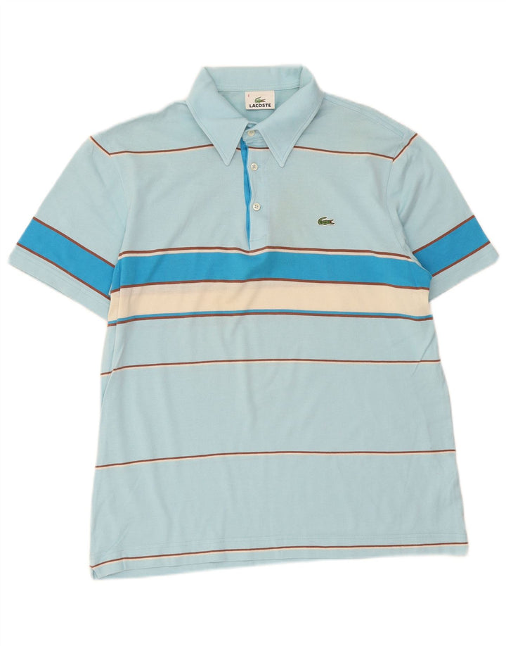 Lacoste Polo Homme Taille 4 Coton Rayé Bleu Moyen
