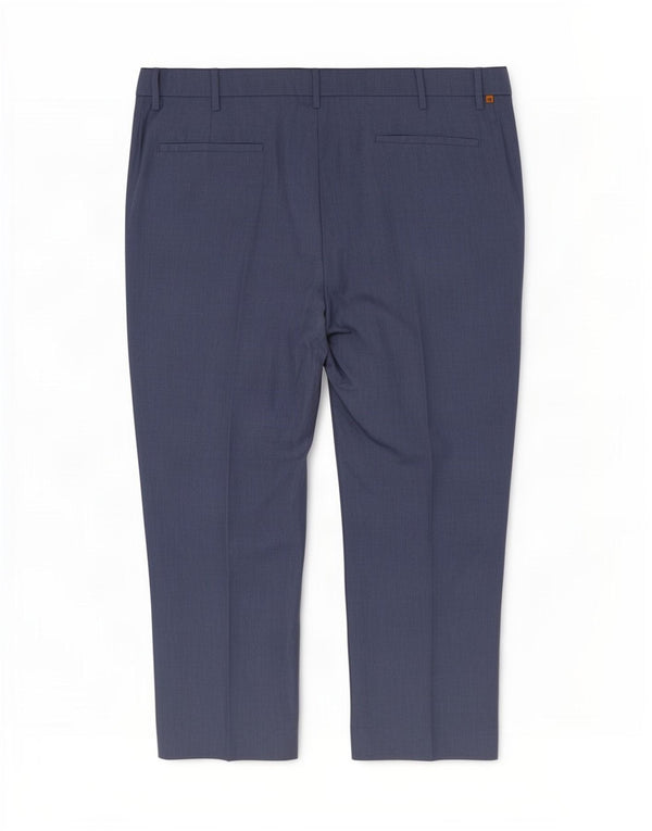 Farah Pantalon décontracté droit classique pour homme W50 L31 Bleu Polyester