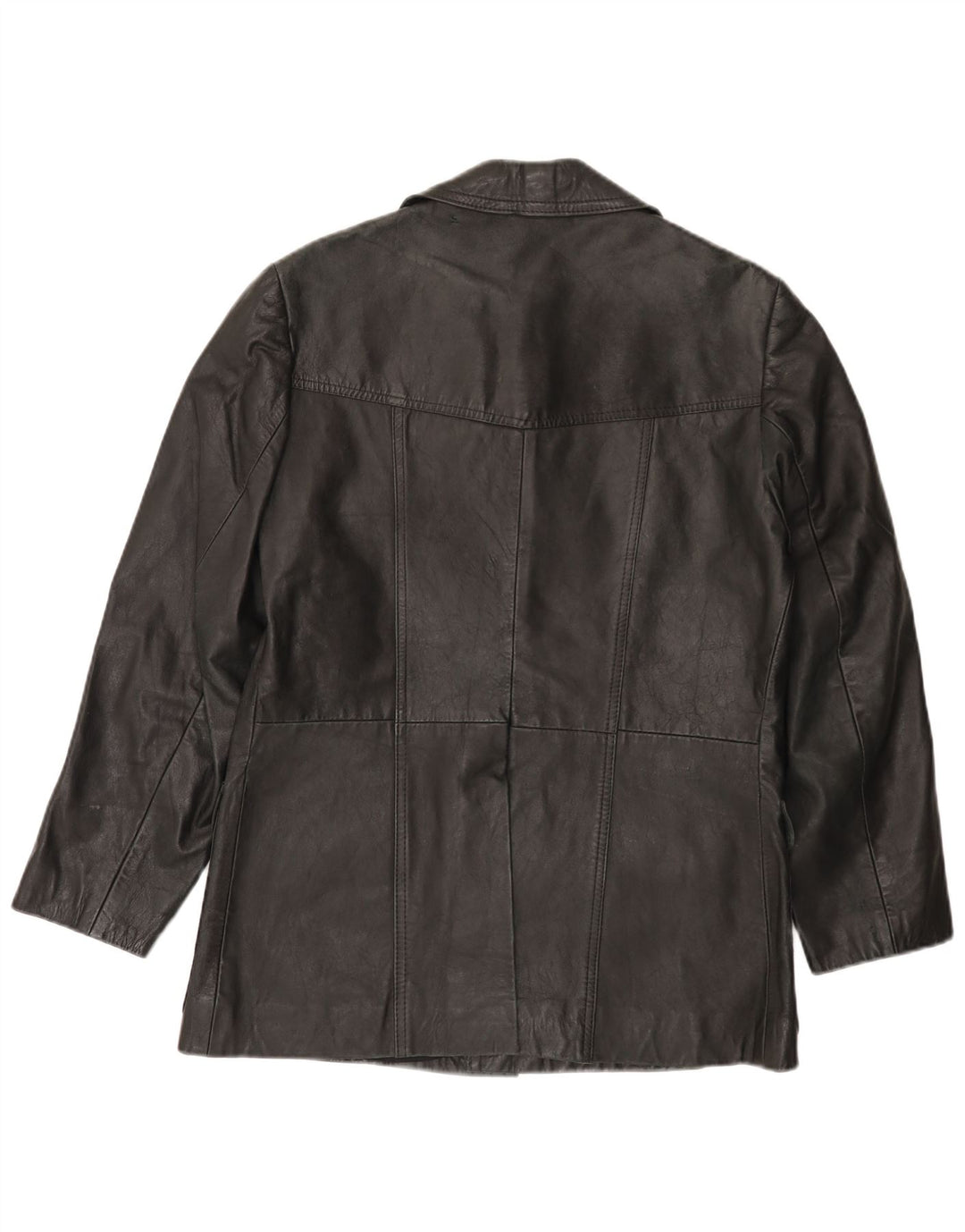 VINTAGE Veste en cuir homme UK 38 Moyen Noir