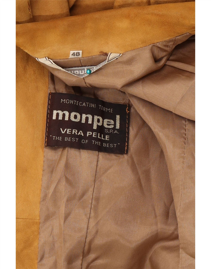 Monpel Veste Blazer En Daim À 2 Boutons Pour Femme IT 48 XL Cuir Beige