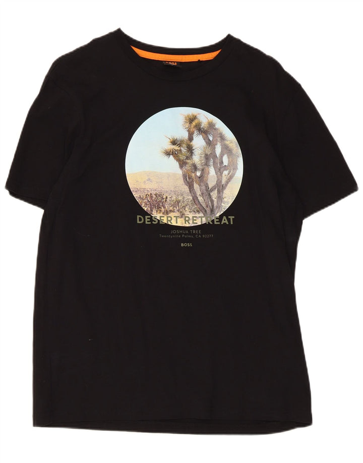 Hugo Boss T-shirt graphique en coton noir moyen |