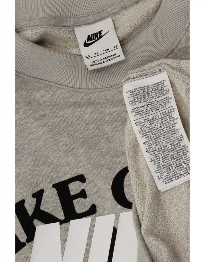 Nike Mens Graphic Sweatshirt Jumper XS Gris Coton