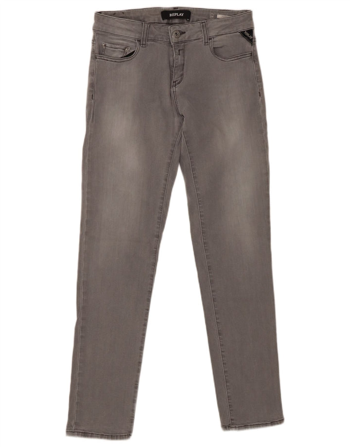 REPLAY Jean Slim Femme W28 L30 Gris Coton