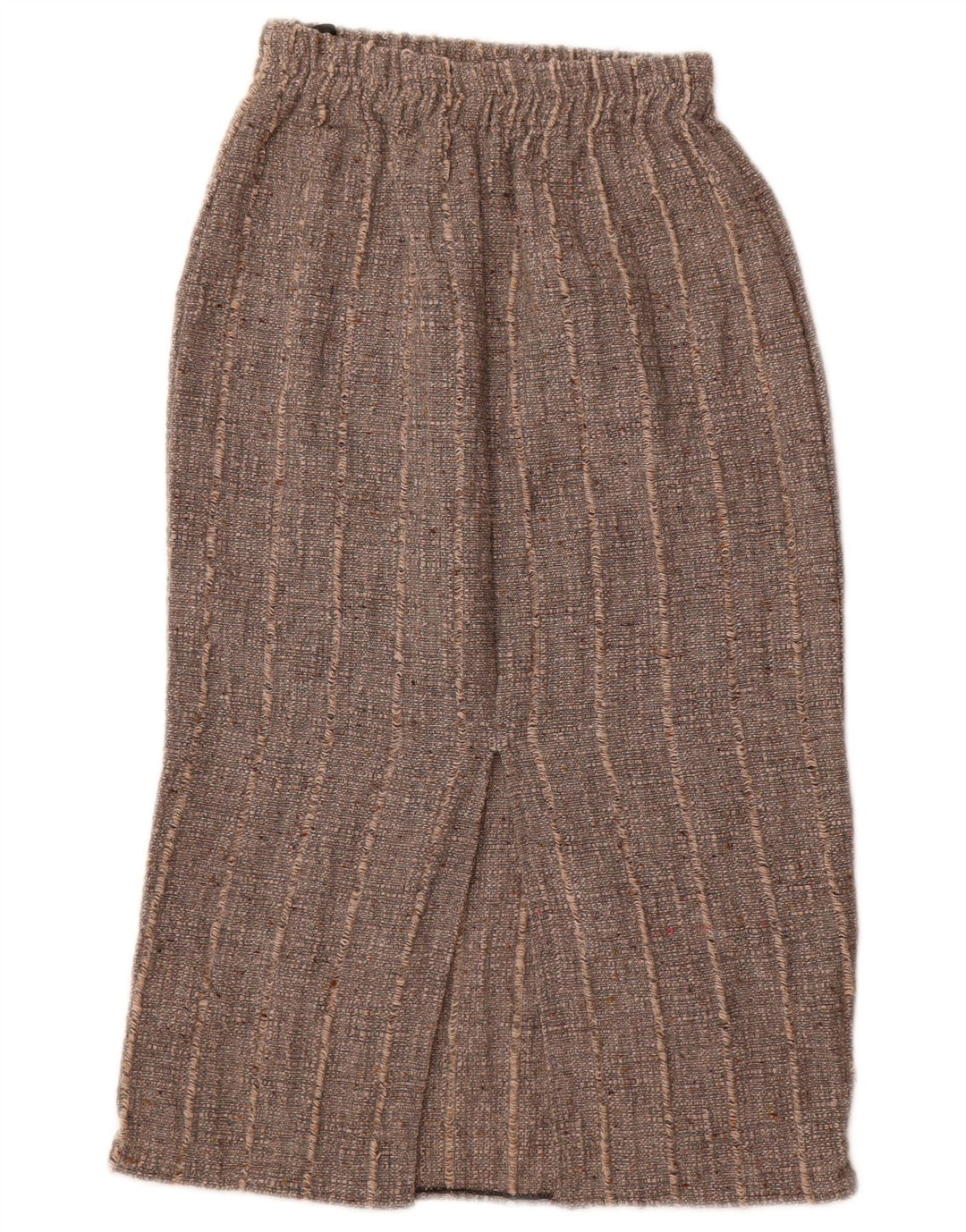 vintage Femme Midi Jupe W26 Petit Gris Rayé Polyacrylique