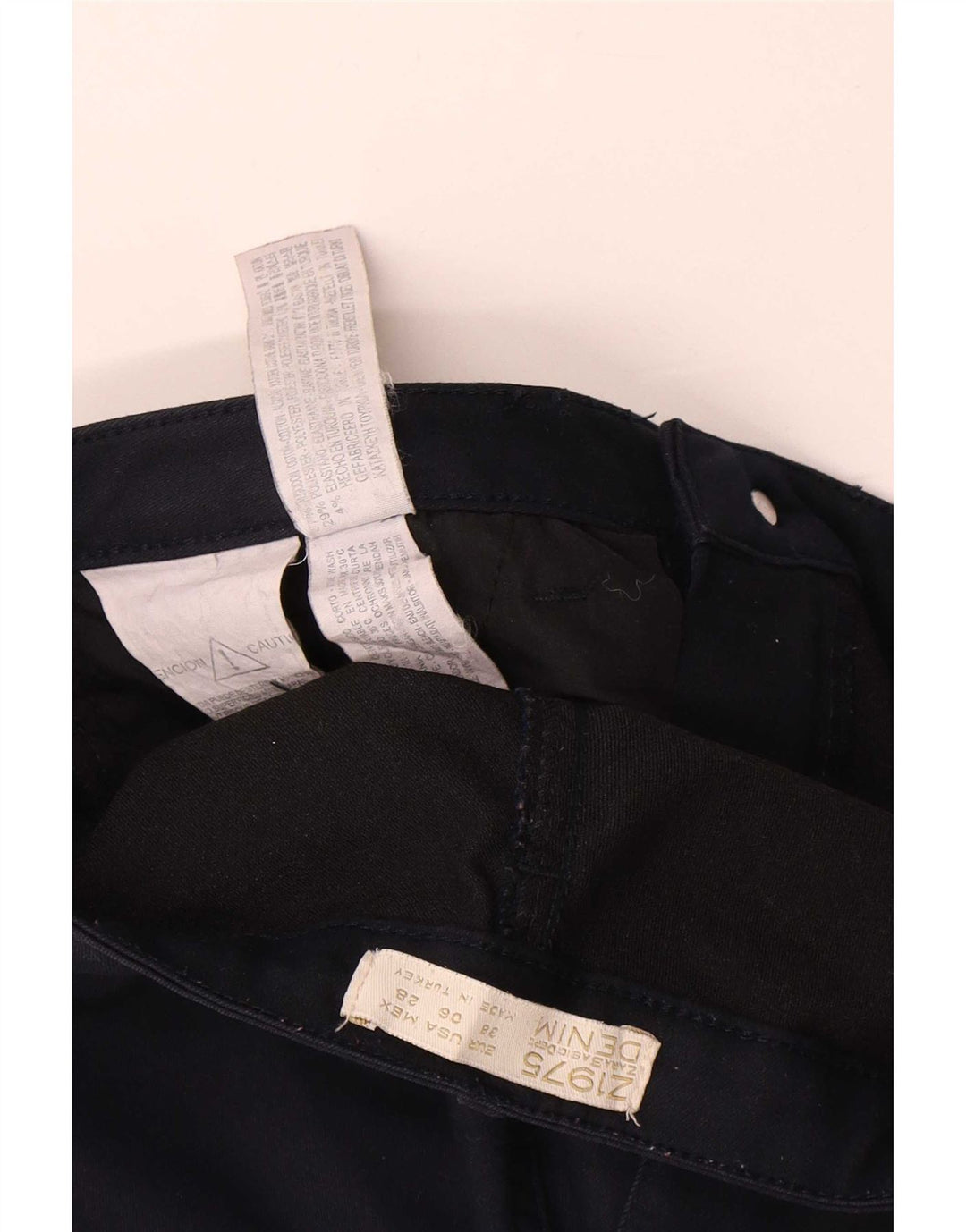Zara Jean Slim Femme EU 38 Petit W28 L27 Bleu Marine Polyester