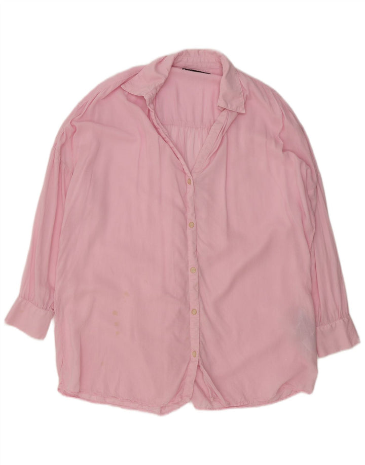 Zara Femme Chemise Oversize UK 6 XS Rose Lyocell