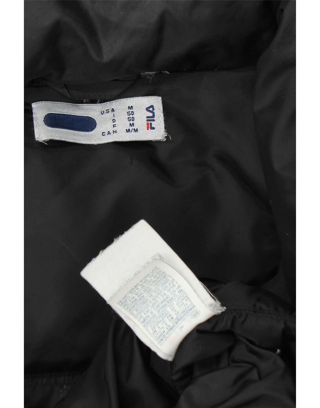 FILA Veste matelassée à capuche pour hommes UK 38 Medium Black Nylon