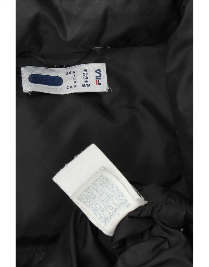 FILA Veste matelassée à capuche pour hommes UK 38 Medium Black Nylon