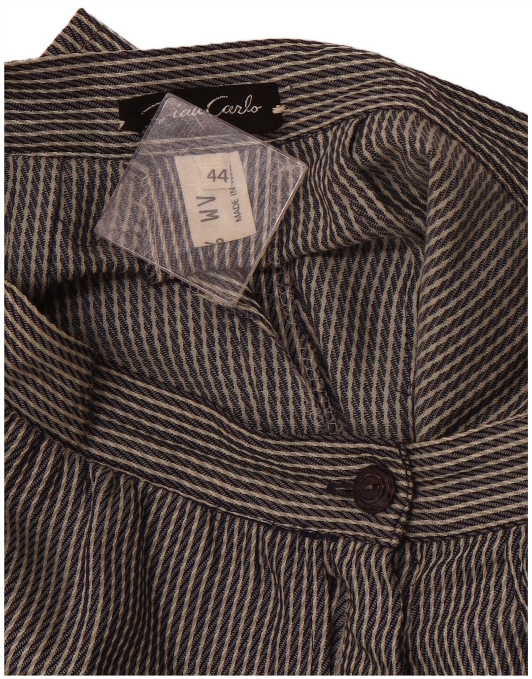 VINTAGE Bermuda taille haute femme IT 44 Medium W26 gris rayé