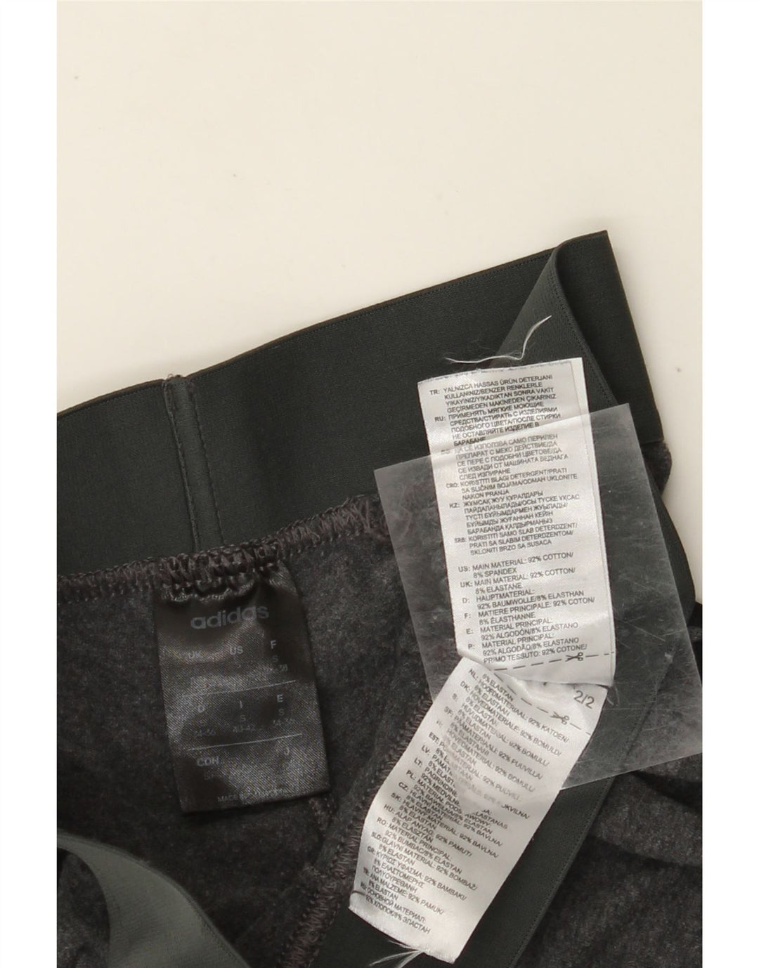 ADIDAS Leggings Femme UK 8 Petit Gris Coton