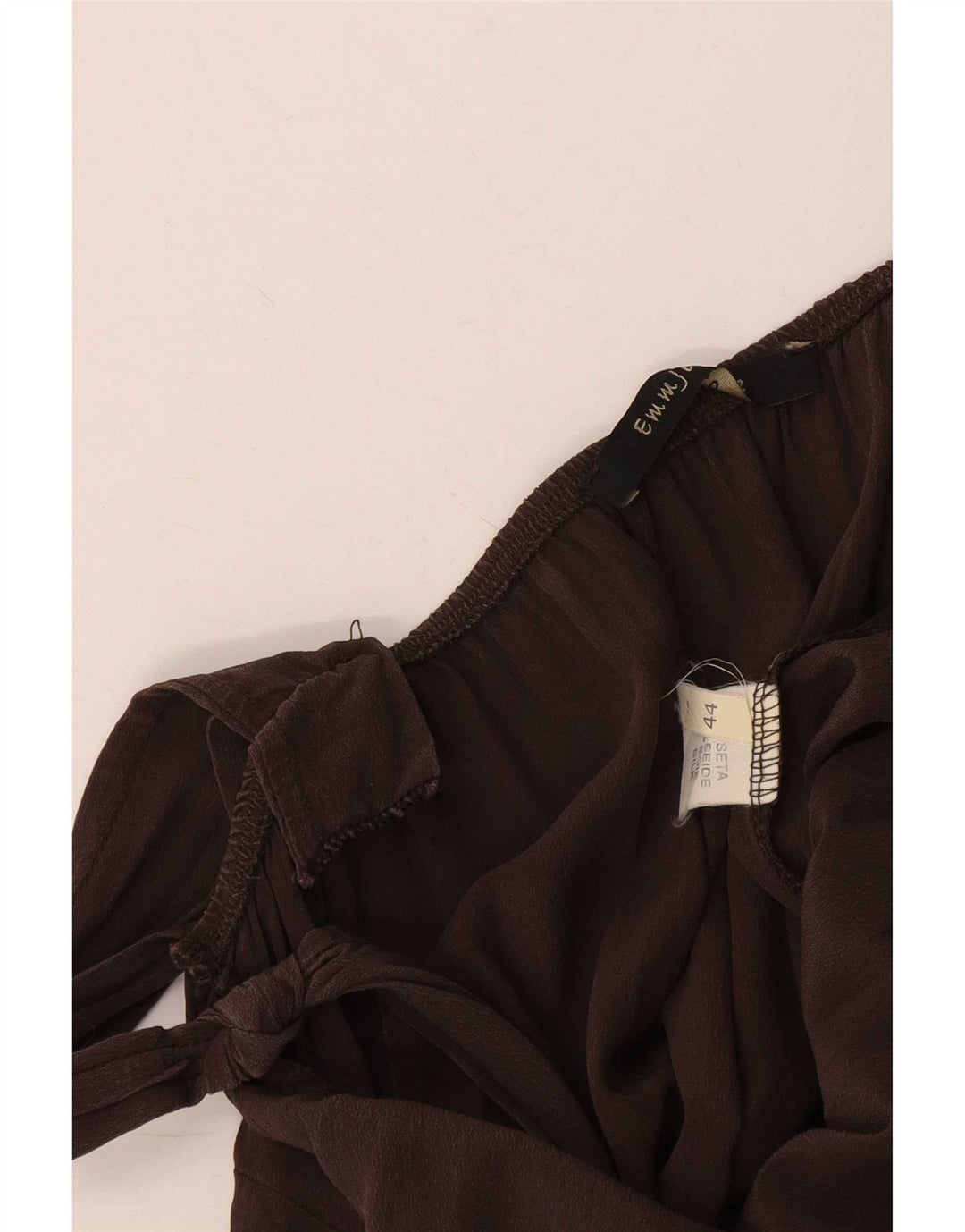 combinaison sans manches femme vintage IT 44 Soie marron moyen