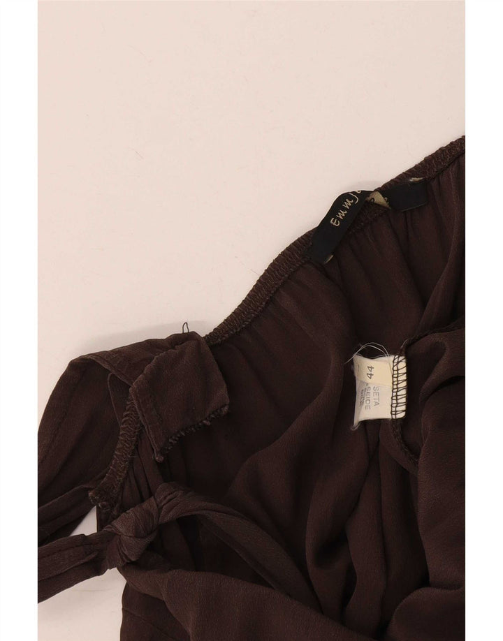combinaison sans manches femme vintage IT 44 Soie marron moyen
