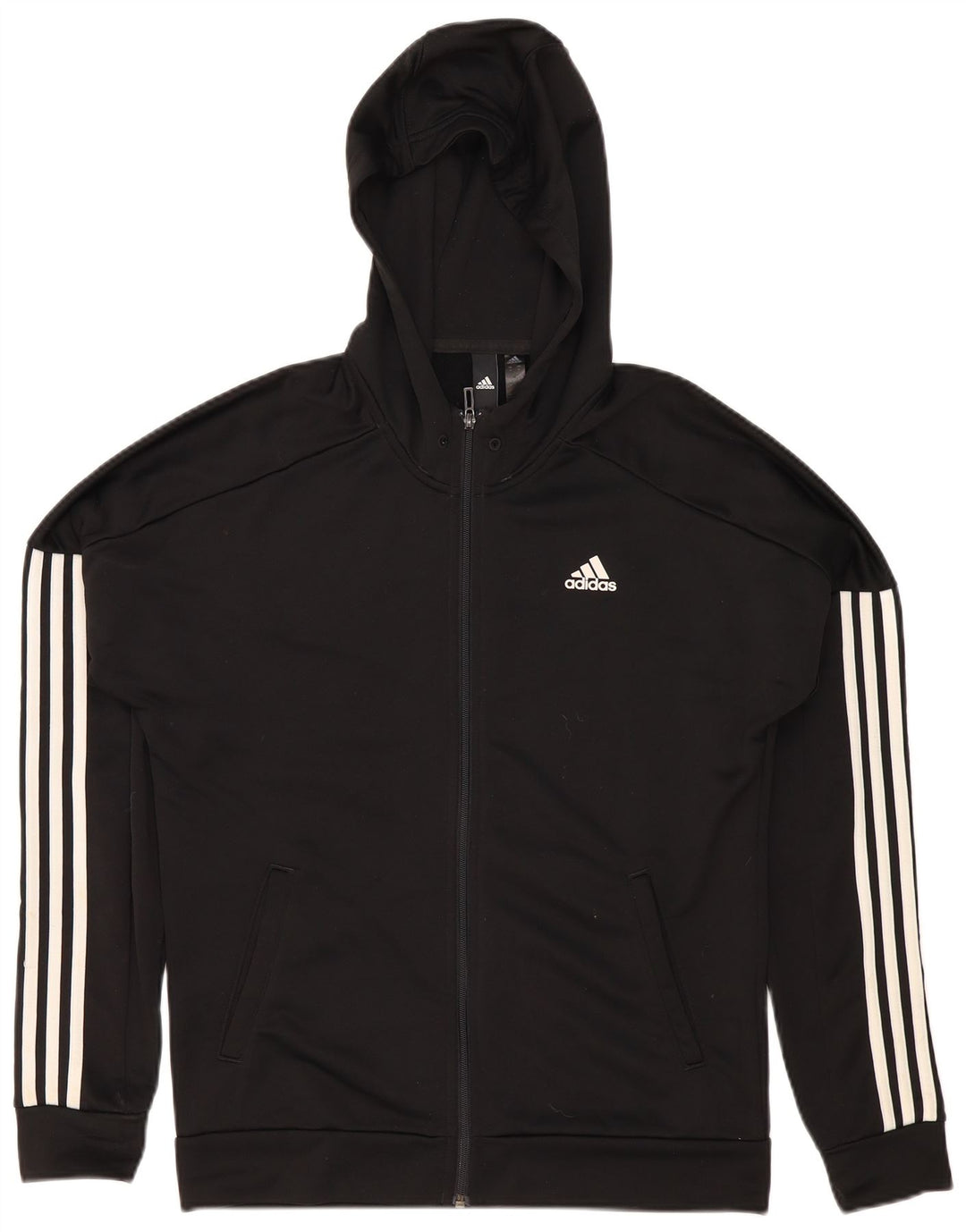 Adidas Pull à capuche zippé pour homme en polyester noir moyen