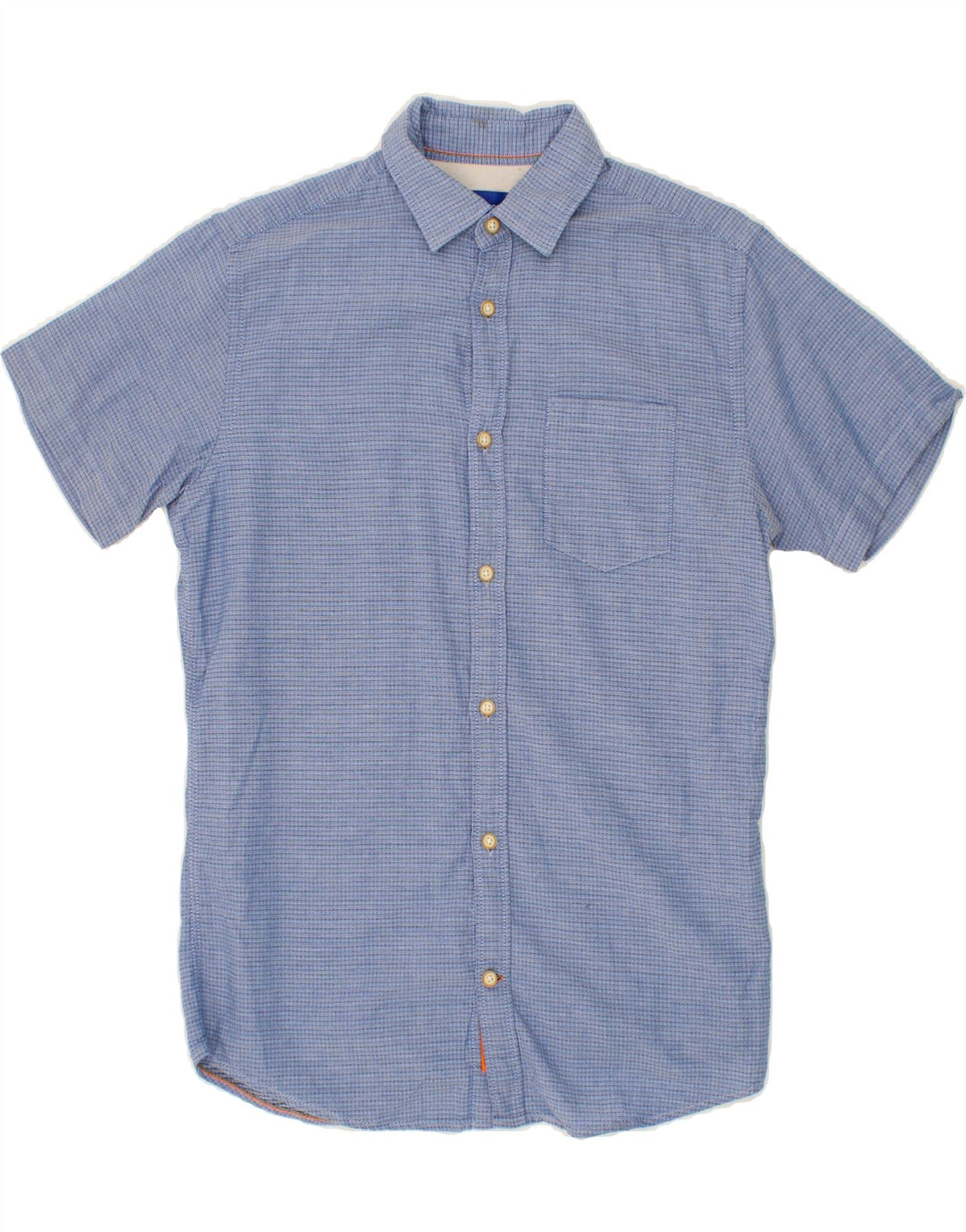 JACK & JONES Mens Short Sleeve Shirt Small Blue Spotted Cotton Vintage Jack & Jones and Second-Hand Jack & Jones from Messina Hembry 
