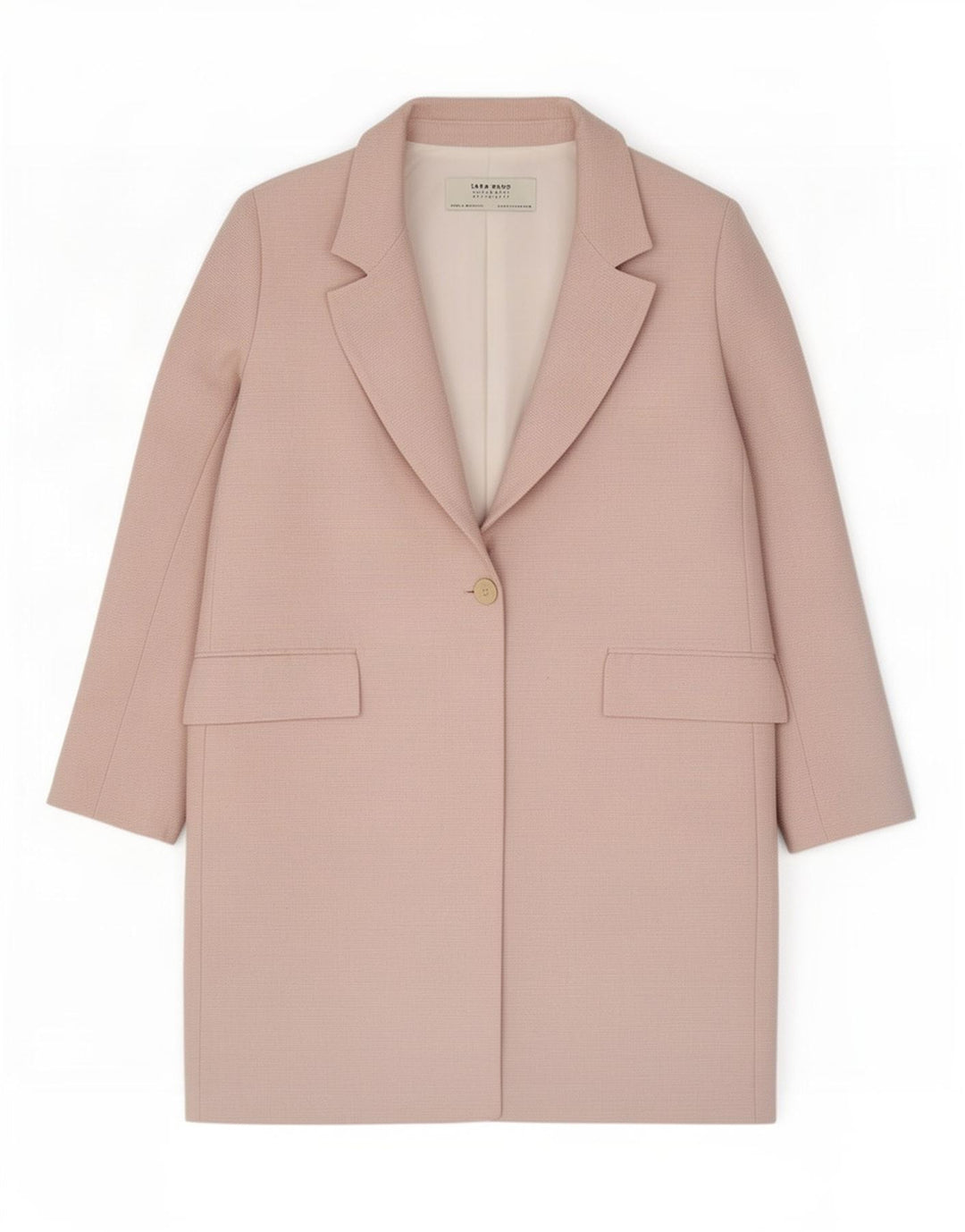 Zara Manteau surdimensionné pour femme UK 10 Petit polyester rose