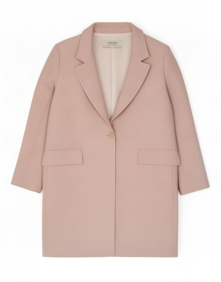 Zara Manteau surdimensionné pour femme UK 10 Petit polyester rose