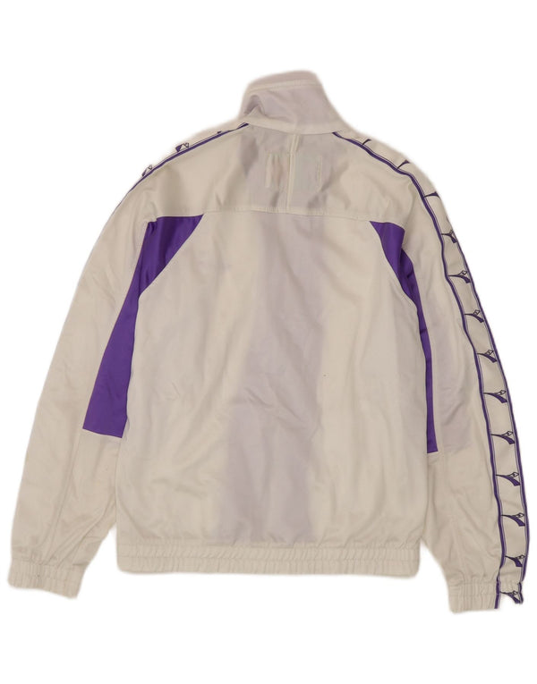 Diadora Veste de survêtement graphique pour femme UK 10 Small Blanc Colourblock