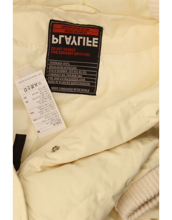 Playlife Gilet rembourré à capuche pour femme UK 44, jaune moyen, polyester