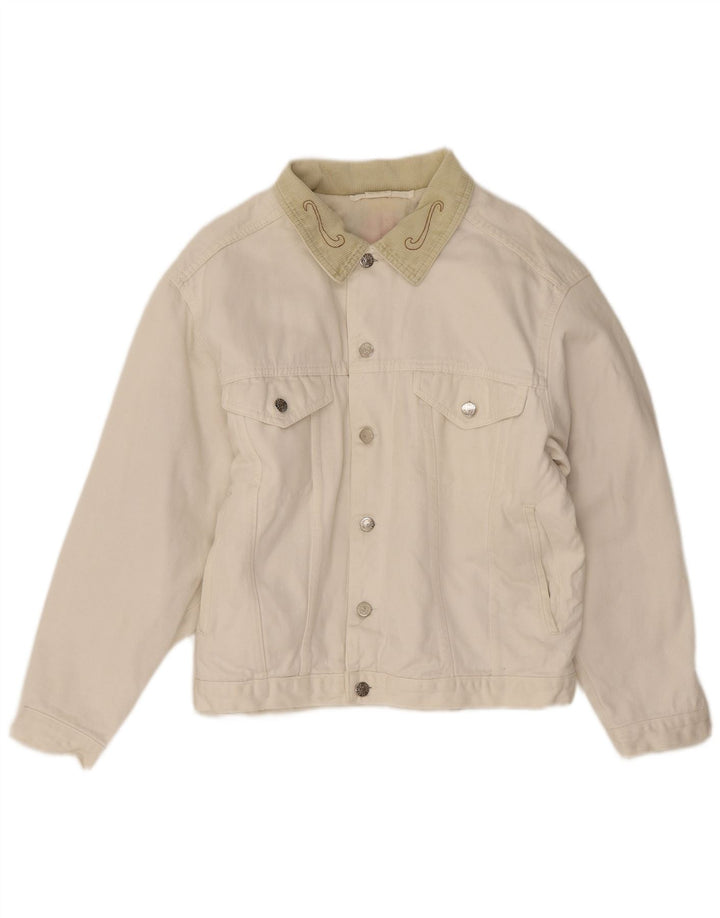 El Charro Veste en jean pour homme UK 36 Petit motif floral blanc