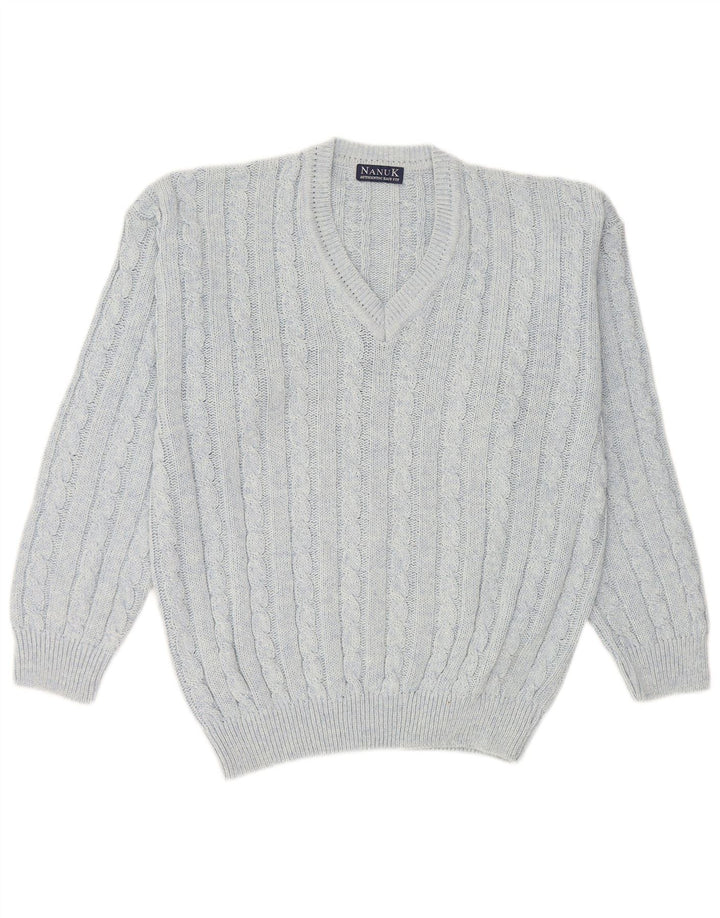 Nanuk Pull Col V Homme Bleu Moyen Coton