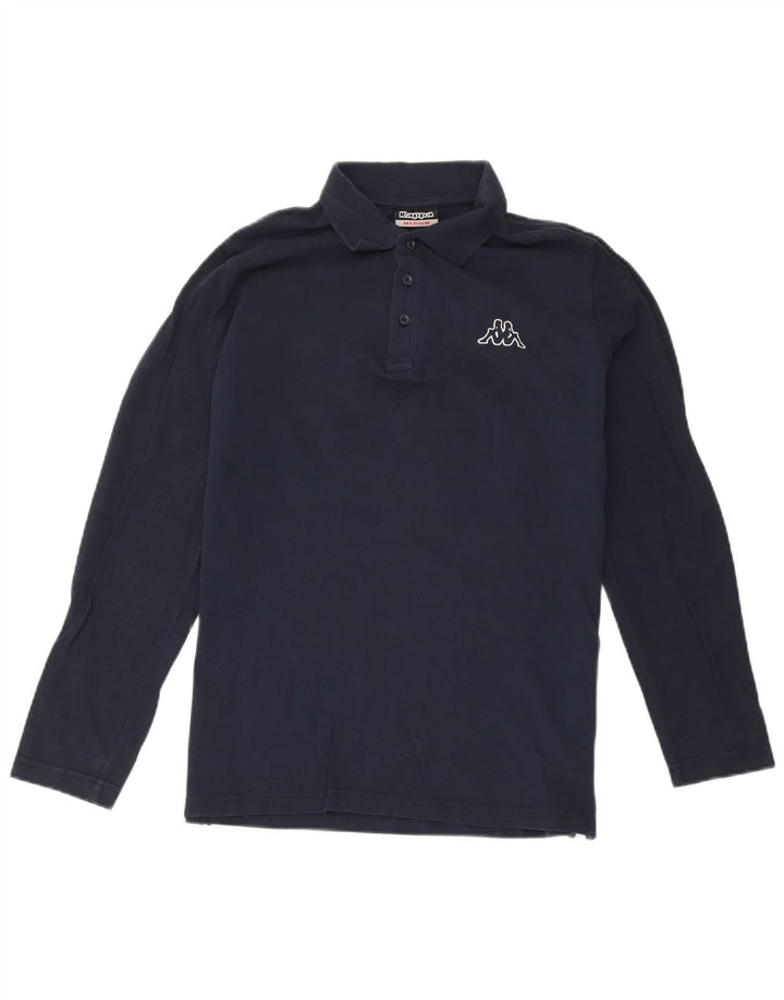 KAPPA Polo à Manches Longues Homme Bleu Marine Moyen Coton