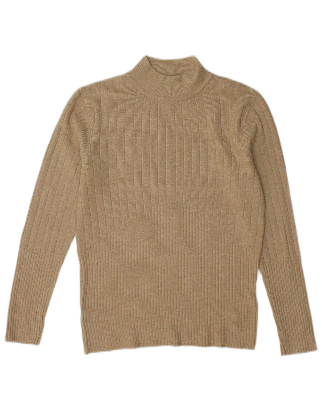 Marks & Spencer Pull col roulé pour femme UK 10 Small Beige Viscose